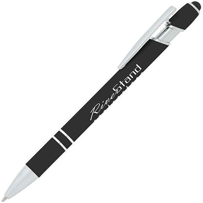 Custom Incline Soft Touch Stylus Metal Pen - Screen