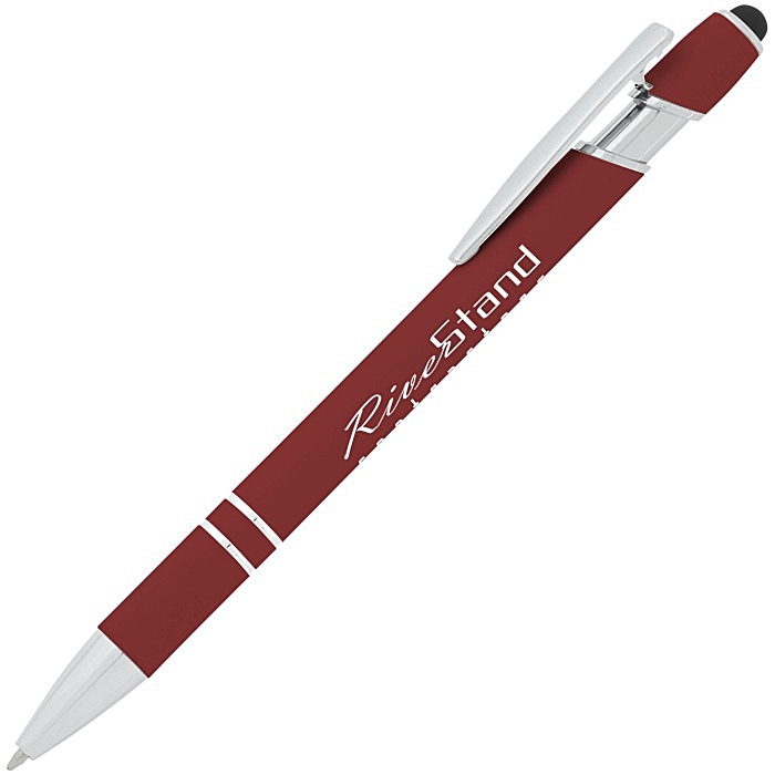 Custom Incline Soft Touch Stylus Metal Pen - Screen