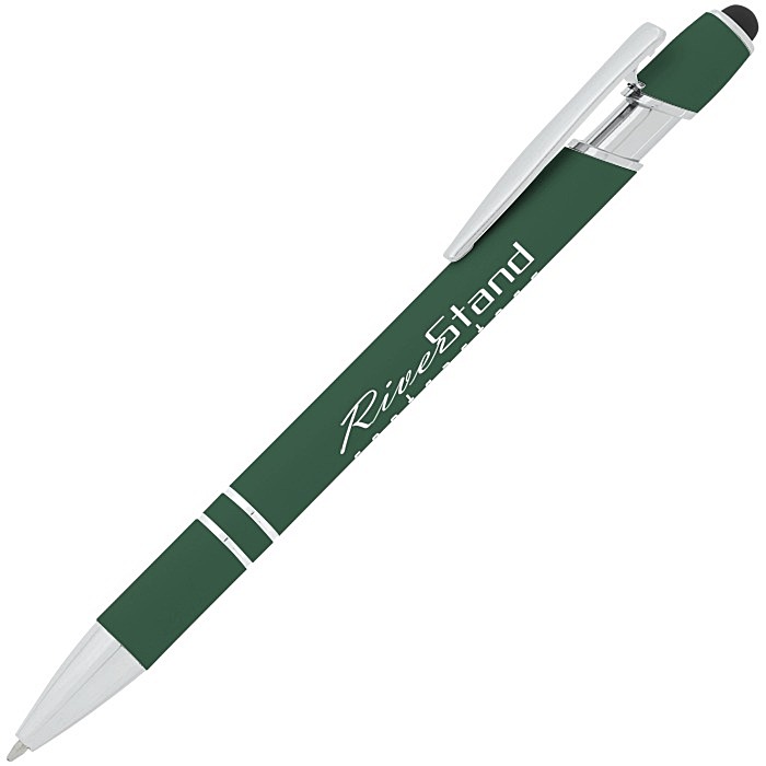 Custom Incline Soft Touch Stylus Metal Pen - Screen
