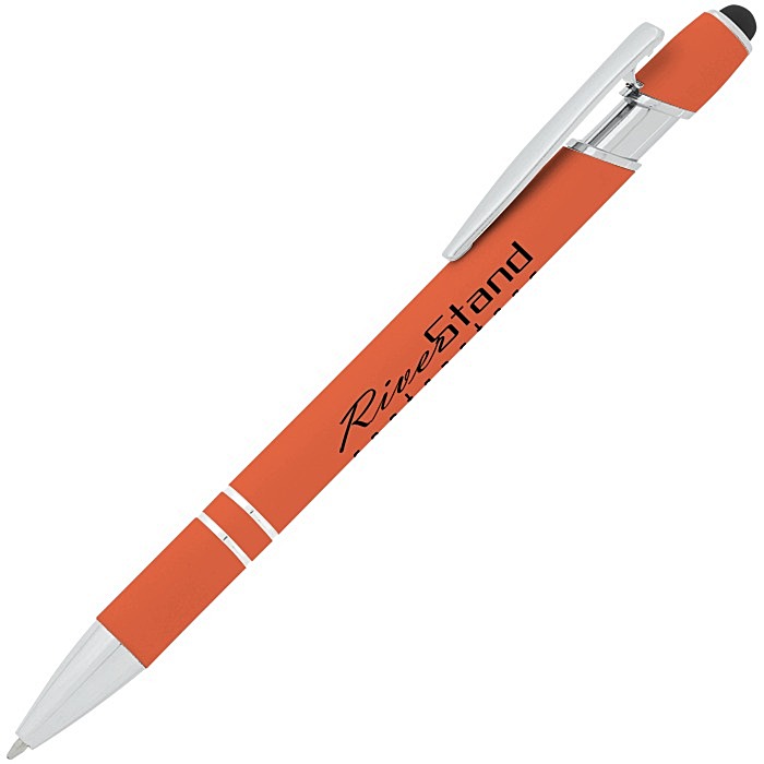 Custom Incline Soft Touch Stylus Metal Pen - Screen