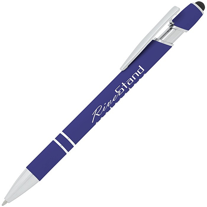 Custom Incline Soft Touch Stylus Metal Pen - Screen