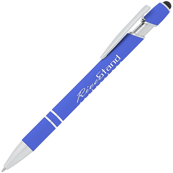 Custom Incline Soft Touch Stylus Metal Pen - Screen