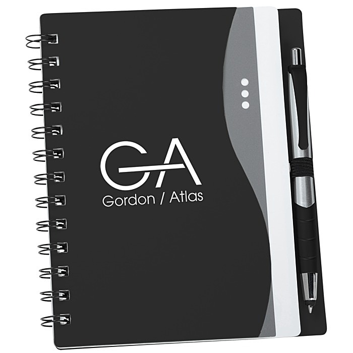 Custom Bellevue Spiral Notebook with Stylus Pen