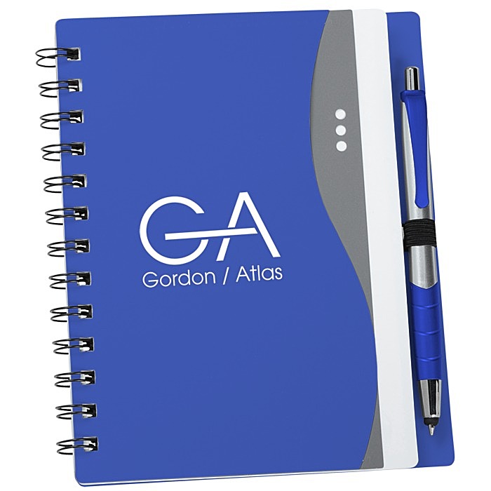 Custom Bellevue Spiral Notebook with Stylus Pen