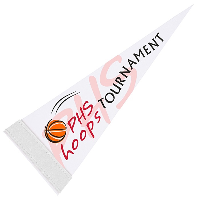 Custom Pennant 5 inches x 12 inches - White - Full Colour