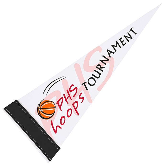 Custom Pennant 5 inches x 12 inches - White - Full Colour
