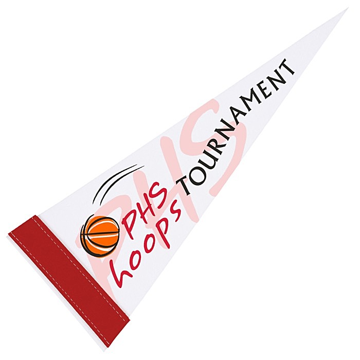 Custom Pennant 5 inches x 12 inches - White - Full Colour