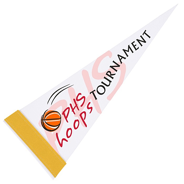 Custom Pennant 5 inches x 12 inches - White - Full Colour