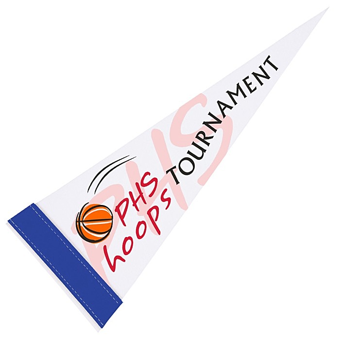 Custom Pennant 5 inches x 12 inches - White - Full Colour