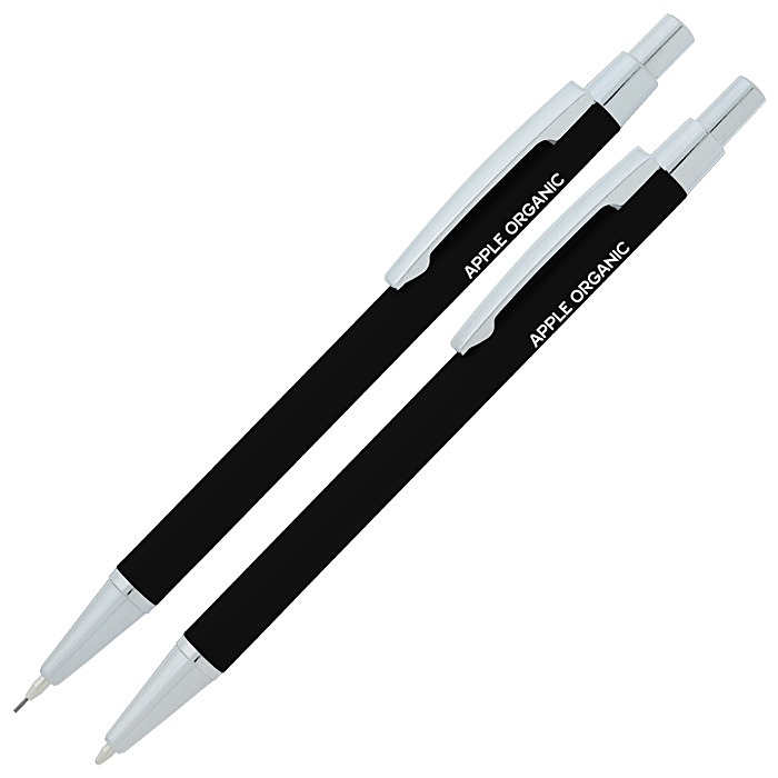 Custom Derby Slim Soft Touch Metal Pen & Mechanical Pencil Set