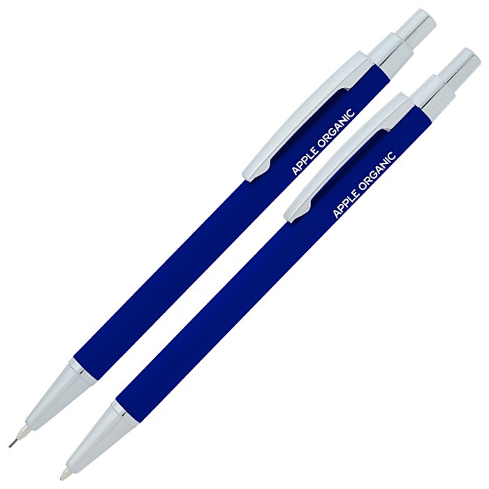 Custom Derby Slim Soft Touch Metal Pen & Mechanical Pencil Set