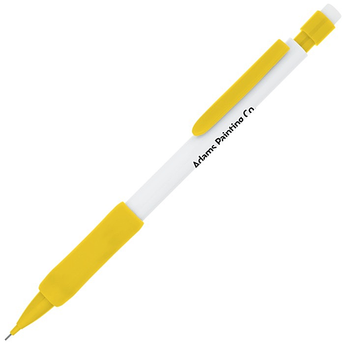 Custom Rubber Grip Mechanical Pencil - White