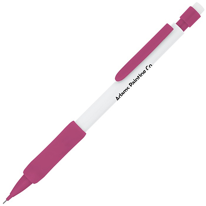 Custom Rubber Grip Mechanical Pencil - White