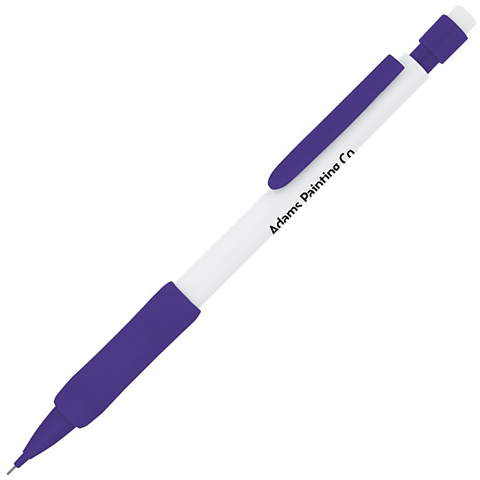 Custom Rubber Grip Mechanical Pencil - White
