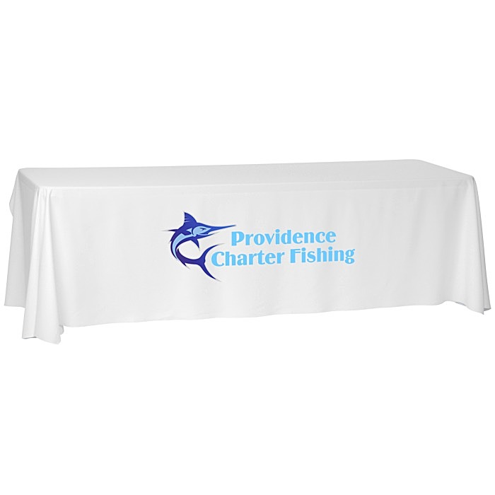 Custom Laser Edge Open-Back Table Throw - 8 feet