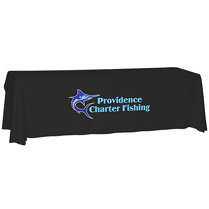 Custom Laser Edge Open-Back Table Throw - 8 feet