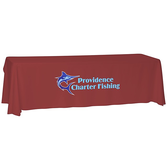 Custom Laser Edge Open-Back Table Throw - 8 feet