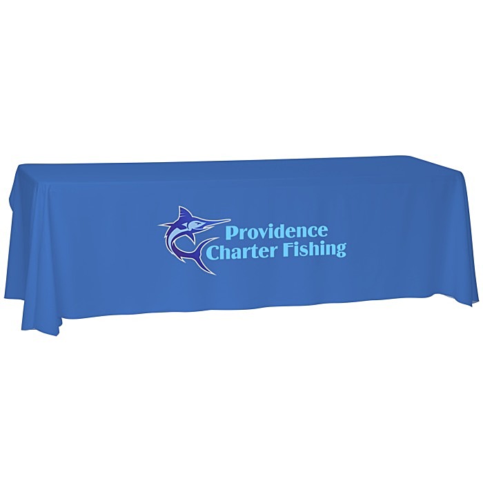 Custom Laser Edge Open-Back Table Throw - 8 feet