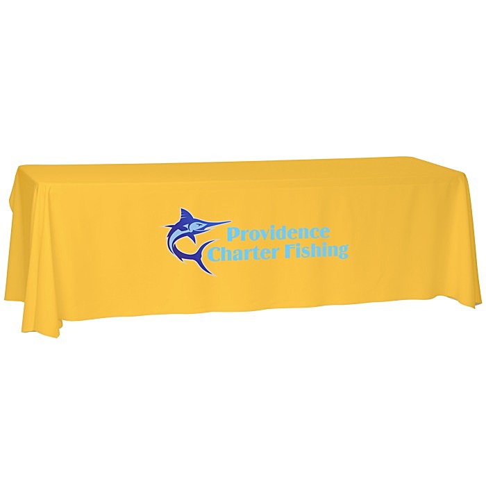 Custom Laser Edge Open-Back Table Throw - 8 feet