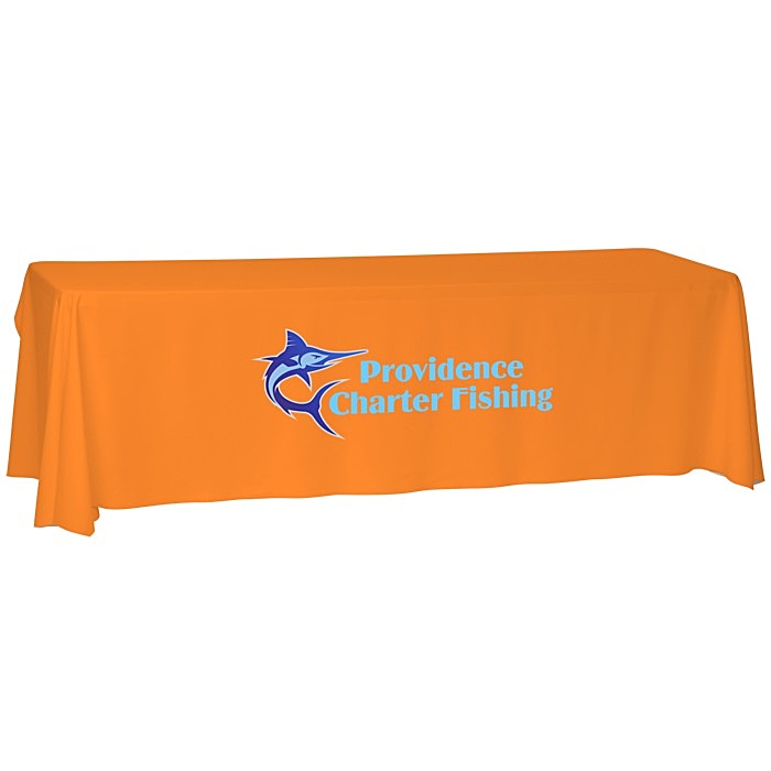 Custom Laser Edge Open-Back Table Throw - 8 feet