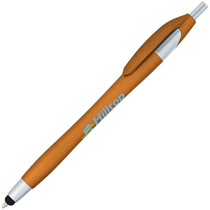 Custom Javelin Soft Touch Stylus Pen - Metallic - Full Colour