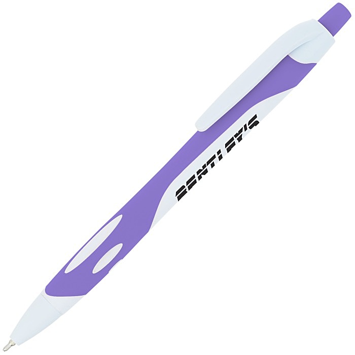 Custom Sport Soft Touch Gel Pen - White