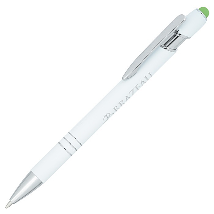 Custom Textari Soft Touch Stylus Metal Pen - White