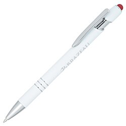 Custom Textari Soft Touch Stylus Metal Pen - White