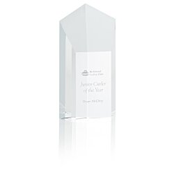 Custom Pentagon Crystal Tower Award - 6 inches