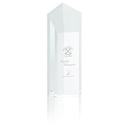 Custom Pentagon Crystal Tower Award - 8 inches