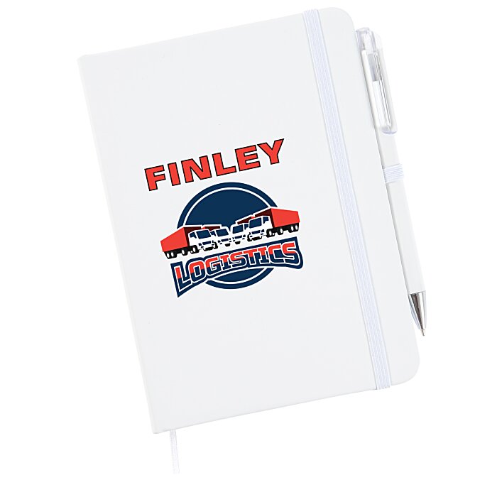 Custom TaskRight Afton Notebook with Pen - Full Colour