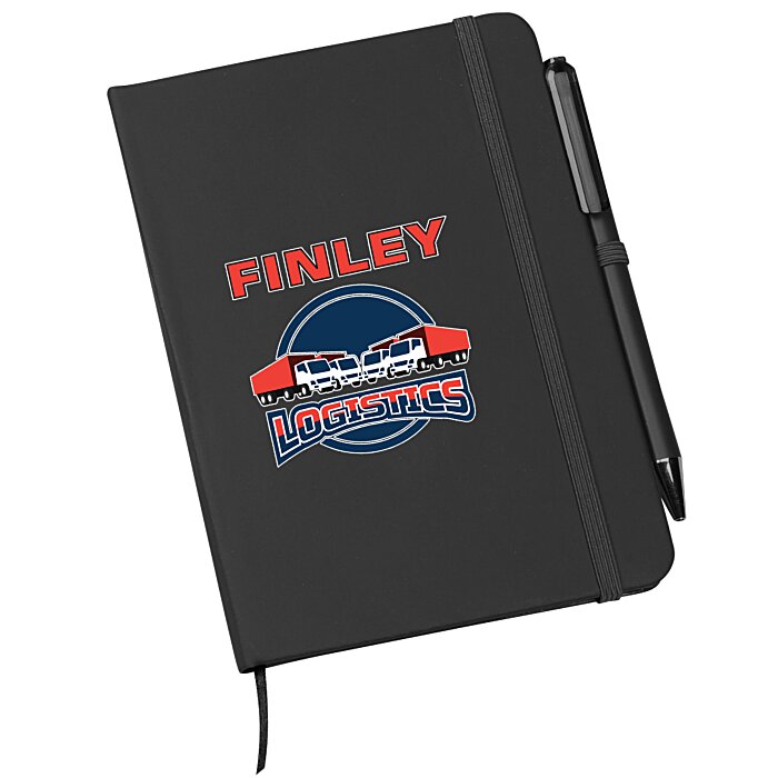 Custom TaskRight Afton Notebook with Pen - Full Colour