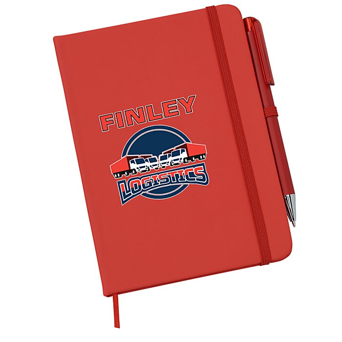 Custom TaskRight Afton Notebook with Pen - Full Colour