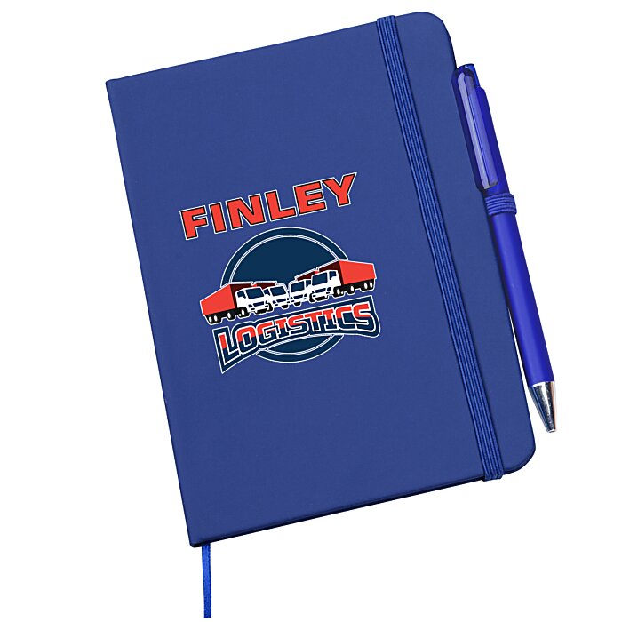 Custom TaskRight Afton Notebook with Pen - Full Colour