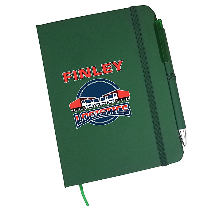 Custom TaskRight Afton Notebook with Pen - Full Colour
