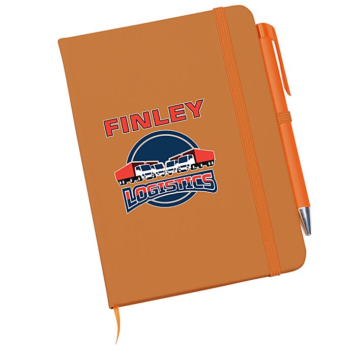 Custom TaskRight Afton Notebook with Pen - Full Colour