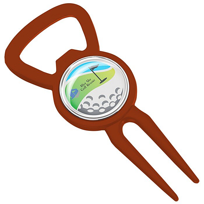 Custom Divot Bottle Opener Tool with Ball Marker