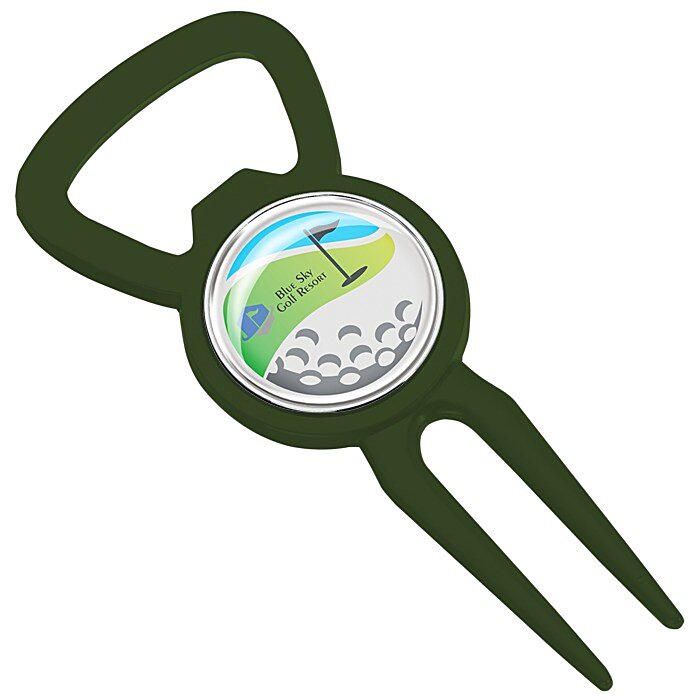 Custom Divot Bottle Opener Tool with Ball Marker