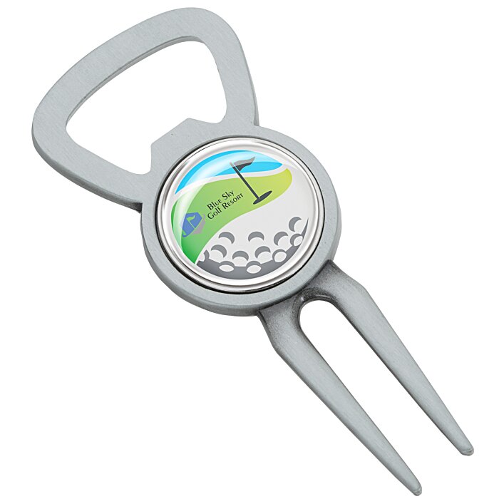Custom Divot Bottle Opener Tool with Ball Marker