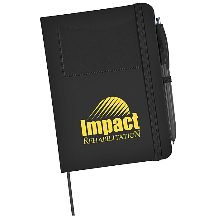Custom Edison Business Card Notebook with Pen