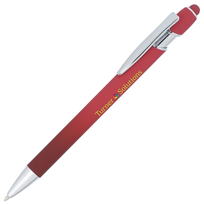 Custom Bali Ombre Soft Touch Stylus Metal Pen - Full Colour