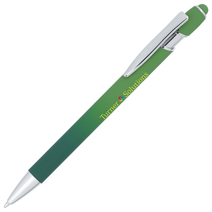 Custom Bali Ombre Soft Touch Stylus Metal Pen - Full Colour