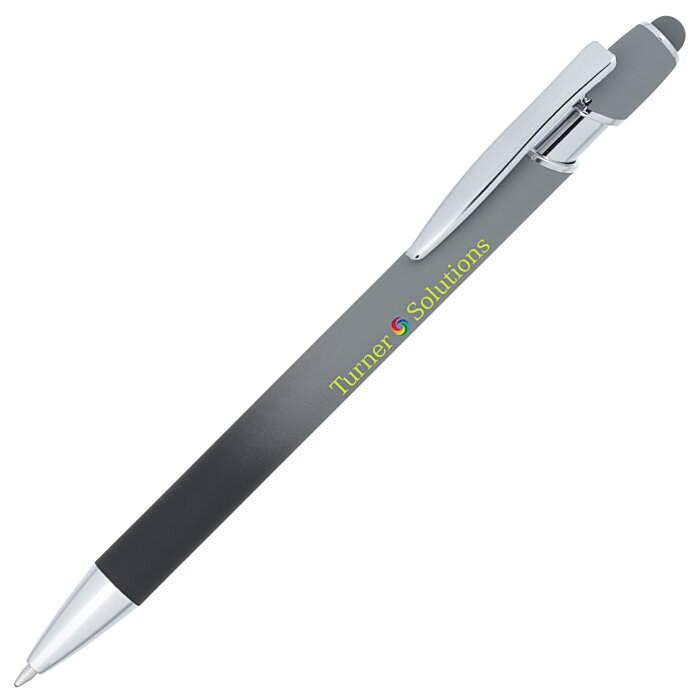 Custom Bali Ombre Soft Touch Stylus Metal Pen - Full Colour