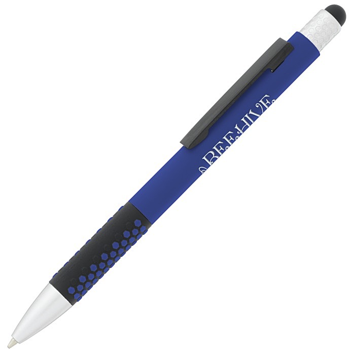 Custom Honeycomb Soft Touch Stylus Metal Pen