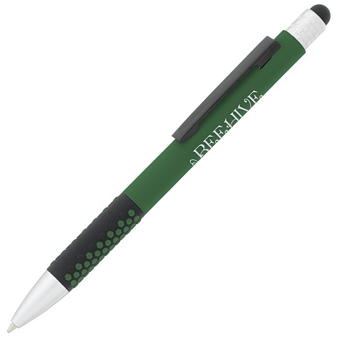 Custom Honeycomb Soft Touch Stylus Metal Pen