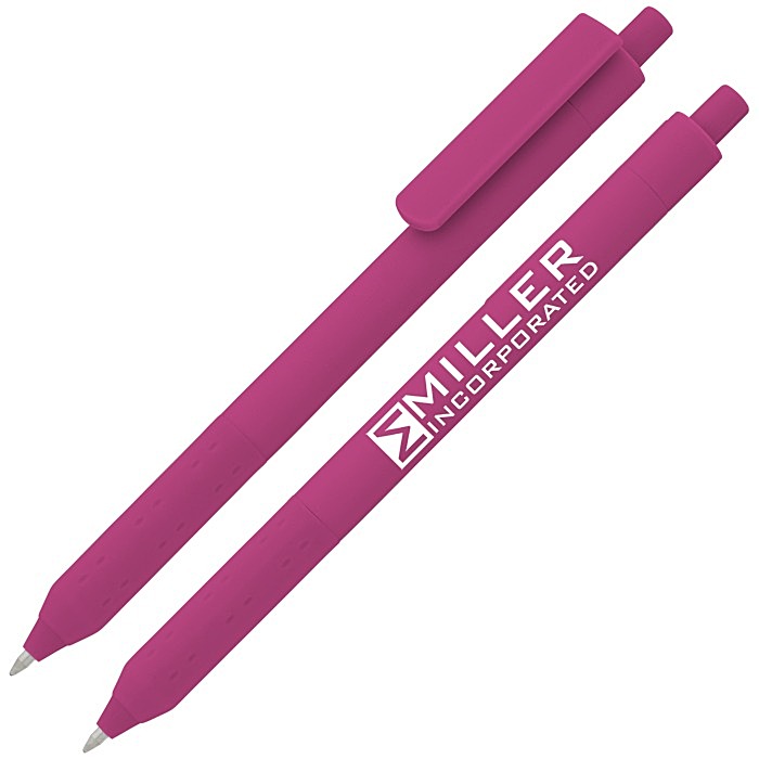 Custom Alamo XL Clip Soft Touch Gel Pen - Neon