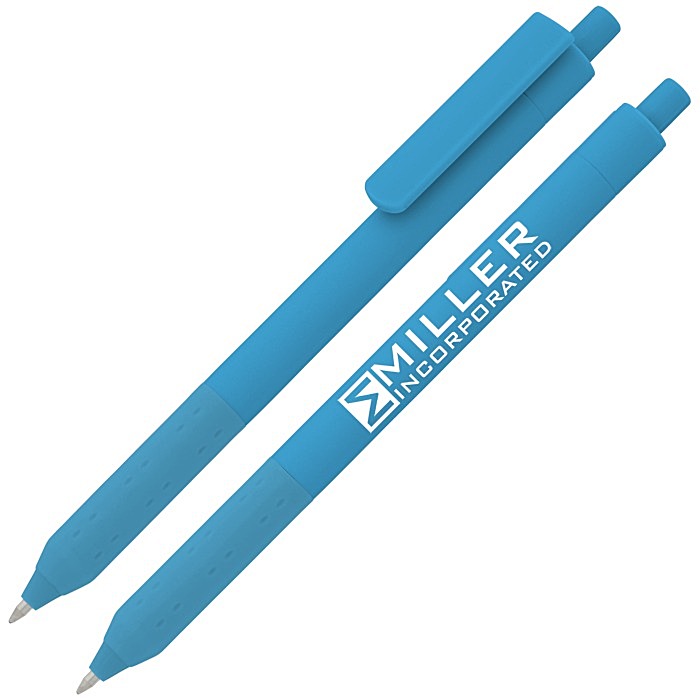 Custom Alamo XL Clip Soft Touch Gel Pen - Neon
