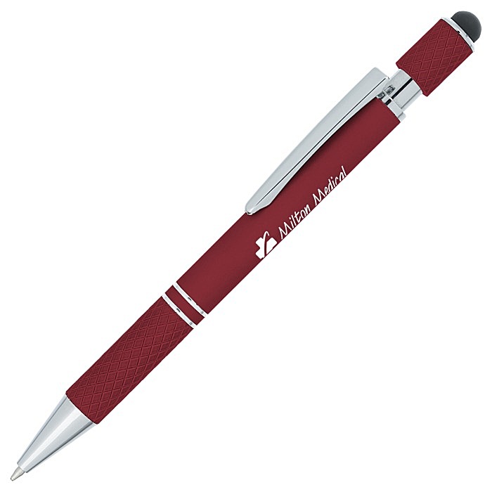 Custom Siena Soft Touch Stylus Metal Spinner Pen