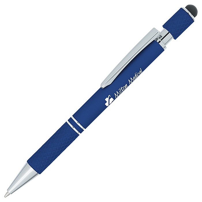 Custom Siena Soft Touch Stylus Metal Spinner Pen