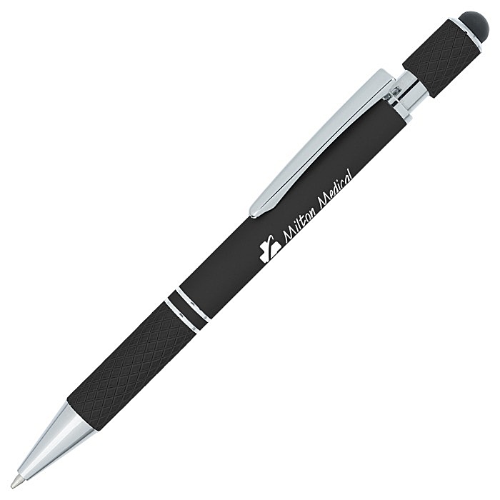 Custom Siena Soft Touch Stylus Metal Spinner Pen